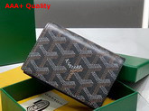 Goyard Malesherbes Card Wallet in Gray Goyardine Canvas and Vauzelles Calfskin Replica