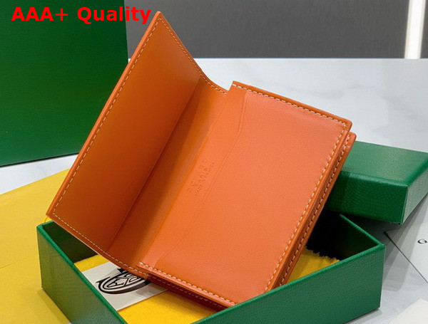 Goyard Malesherbes Card Wallet in Orange Goyardine Canvas and Vauzelles Calfskin Replica