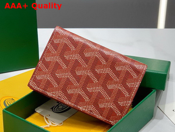 Goyard Malesherbes Card Wallet in Red Goyardine Canvas and Vauzelles Calfskin Replica