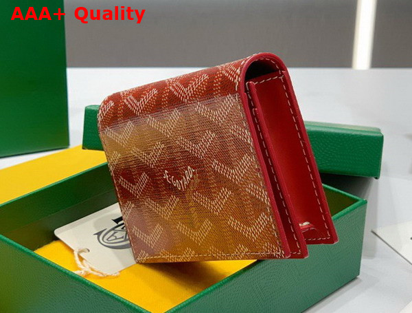 Goyard Malesherbes Card Wallet in Red Goyardine Canvas and Vauzelles Calfskin Replica