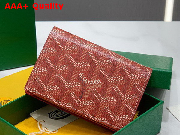 Goyard Malesherbes Card Wallet in Red Goyardine Canvas and Vauzelles Calfskin Replica