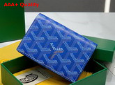 Goyard Malesherbes Card Wallet in Sky Blue Goyardine Canvas and Vauzelles Calfskin Replica