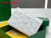 Goyard Malesherbes Card Wallet in White Goyardine Canvas and Vauzelles Calfskin Replica