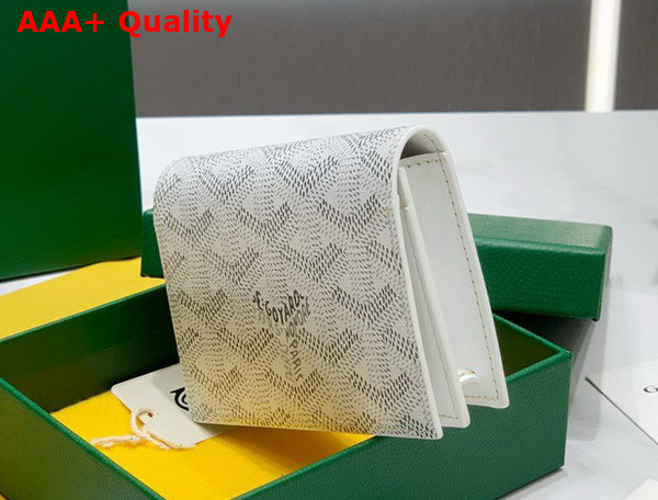 Goyard Malesherbes Card Wallet in White Goyardine Canvas and Vauzelles Calfskin Replica