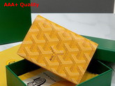 Goyard Malesherbes Card Wallet in Yellow Goyardine Canvas and Vauzelles Calfskin Replica