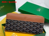 Goyard Matignon GM Wallet Black Tan Goyardine Canvas and Vauzelles Calfskin Replica