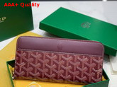 Goyard Matignon GM Wallet in Burgundy Goyardine Canvas and Vauzelles Calfskin Replica