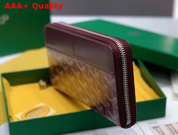 Goyard Matignon GM Wallet in Burgundy Goyardine Canvas and Vauzelles Calfskin Replica