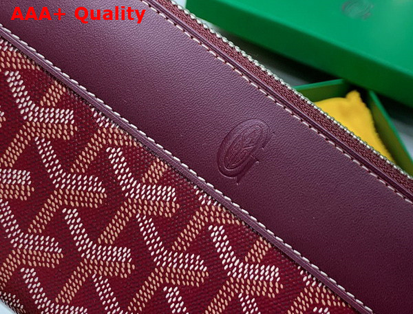 Goyard Matignon GM Wallet in Burgundy Goyardine Canvas and Vauzelles Calfskin Replica