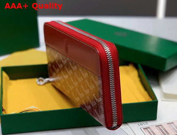 Goyard Matignon GM Wallet in Red Goyardine Canvas and Vauzelles Calfskin Replica