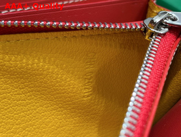 Goyard Matignon GM Wallet in Red Goyardine Canvas and Vauzelles Calfskin Replica