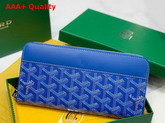 Goyard Matignon GM Wallet in Sky Blue Goyardine Canvas and Vauzelles Calfskin Replica