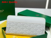 Goyard Matignon GM Wallet in White Goyardine Canvas and Vauzelles Calfskin Replica