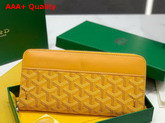 Goyard Matignon GM Wallet in Yellow Goyardine Canvas and Vauzelles Calfskin Replica