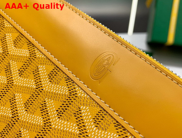 Goyard Matignon GM Wallet in Yellow Goyardine Canvas and Vauzelles Calfskin Replica