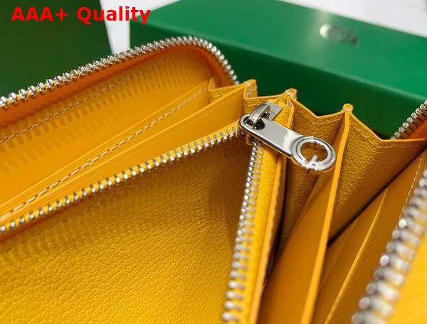 Goyard Matignon GM Wallet in Yellow Goyardine Canvas and Vauzelles Calfskin Replica