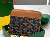 Goyard Matignon PM Wallet Black and Tan Goyardine Canvas and Vauzelles Calfskin Replica