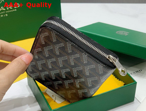 Goyard Matignon PM Wallet in Black Goyardine Canvas and Vauzelles Calfskin Replica