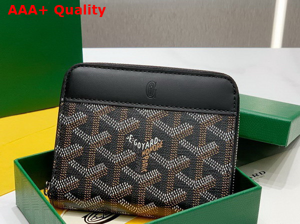 Goyard Matignon PM Wallet in Black Goyardine Canvas and Vauzelles Calfskin Replica