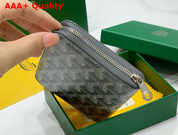 Goyard Matignon PM Wallet in Gray Goyardine Canvas and Vauzelles Calfskin Replica