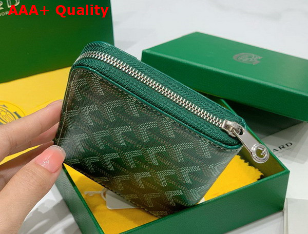 Goyard Matignon PM Wallet in Green Goyardine Canvas and Vauzelles Calfskin Replica