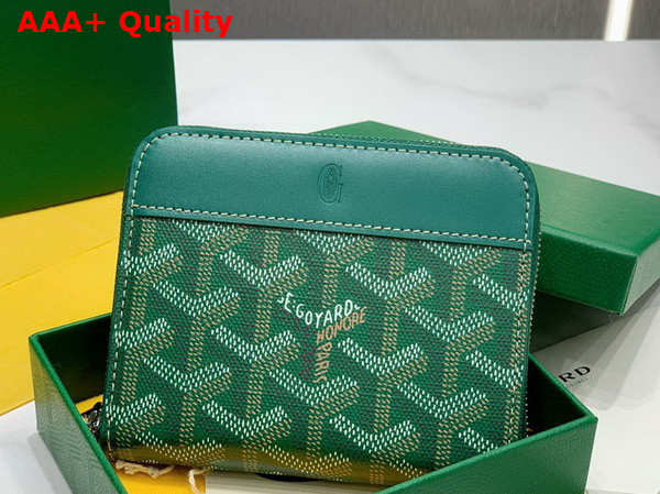 Goyard Matignon PM Wallet in Green Goyardine Canvas and Vauzelles Calfskin Replica