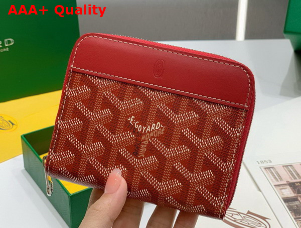 Goyard Matignon PM Wallet in Red Goyardine Canvas and Vauzelles Calfskin Replica