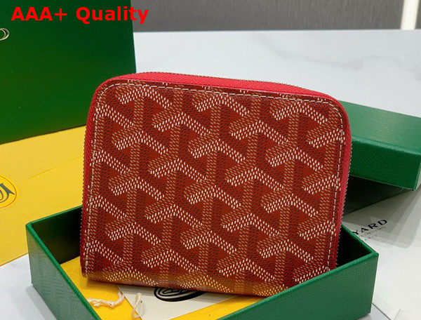 Goyard Matignon PM Wallet in Red Goyardine Canvas and Vauzelles Calfskin Replica