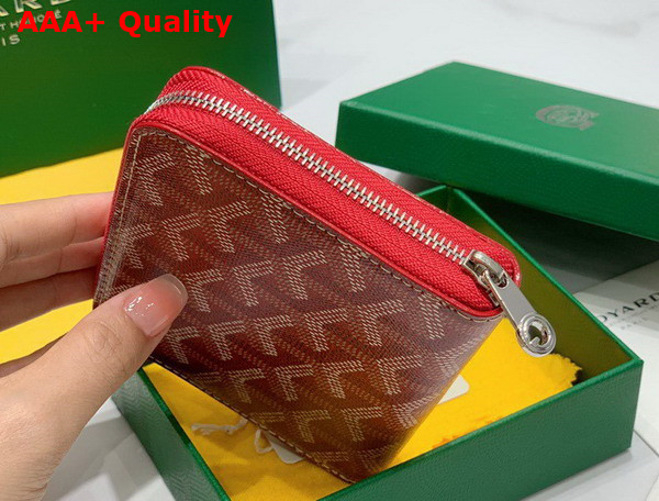 Goyard Matignon PM Wallet in Red Goyardine Canvas and Vauzelles Calfskin Replica