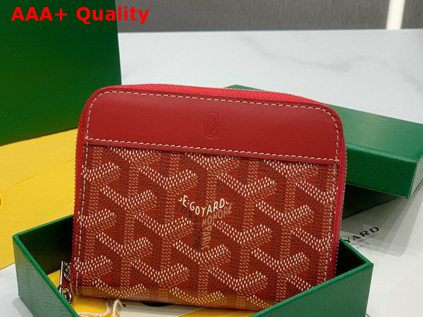 Goyard Matignon PM Wallet in Red Goyardine Canvas and Vauzelles Calfskin Replica