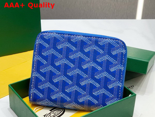 Goyard Matignon PM Wallet in Sky Blue Goyardine Canvas and Vauzelles Calfskin Replica