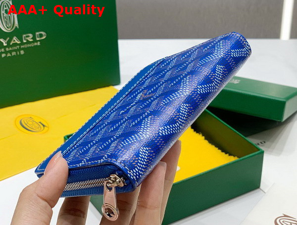 Goyard Matignon PM Wallet in Sky Blue Goyardine Canvas and Vauzelles Calfskin Replica