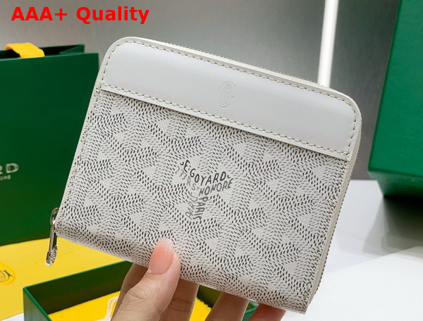 Goyard Matignon PM Wallet in White Goyardine Canvas and Vauzelles Calfskin Replica