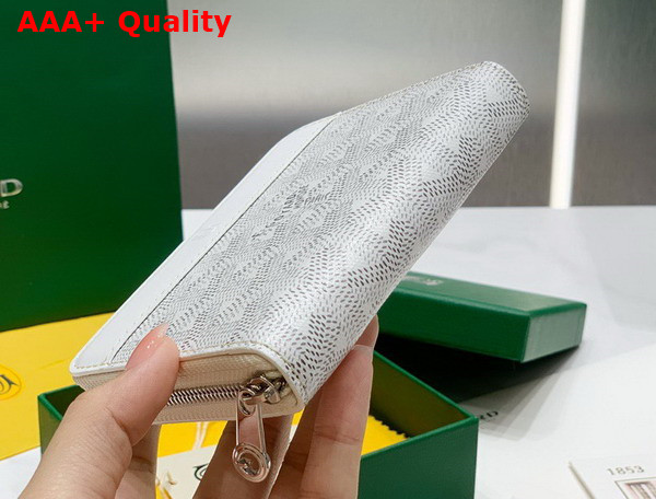 Goyard Matignon PM Wallet in White Goyardine Canvas and Vauzelles Calfskin Replica