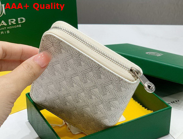 Goyard Matignon PM Wallet in White Goyardine Canvas and Vauzelles Calfskin Replica