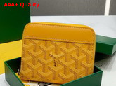 Goyard Matignon PM Wallet in Yellow Goyardine Canvas and Vauzelles Calfskin Replica