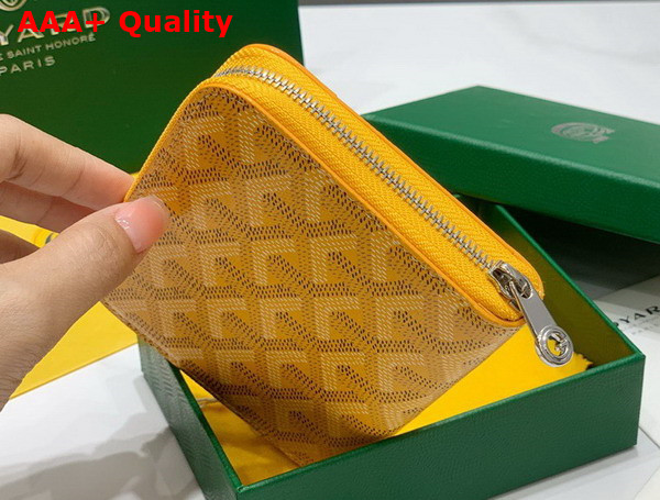 Goyard Matignon PM Wallet in Yellow Goyardine Canvas and Vauzelles Calfskin Replica