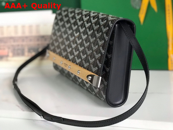 Goyard Monte Carlo PM Clutch in Black Goyardine Canvas and Clamecy Cowhide Replica