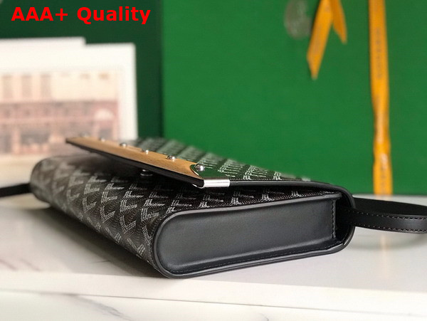 Goyard Monte Carlo PM Clutch in Black Goyardine Canvas and Clamecy Cowhide Replica