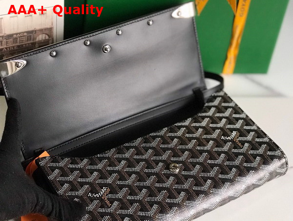 Goyard Monte Carlo PM Clutch in Black Goyardine Canvas and Clamecy Cowhide Replica