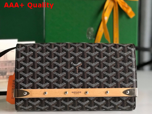 Goyard Monte Carlo PM Clutch in Black Goyardine Canvas and Clamecy Cowhide Replica