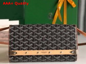 Goyard Monte Carlo PM Clutch in Black and Tan Goyardine Canvas and Clamecy Cowhide Replica