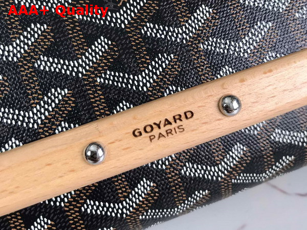 Goyard Monte Carlo PM Clutch in Black and Tan Goyardine Canvas and Clamecy Cowhide Replica