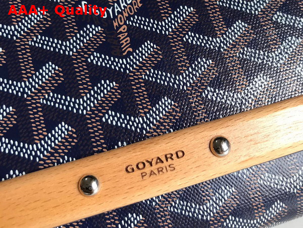 Goyard Monte Carlo PM Clutch in Navy Blue Goyardine Canvas and Clamecy Cowhide Replica