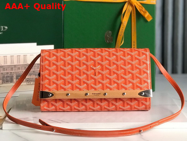 Goyard Monte Carlo PM Clutch in Orange Goyardine Canvas and Clamecy Cowhide Replica