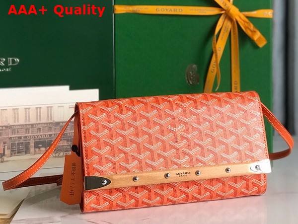 Goyard Monte Carlo PM Clutch in Orange Goyardine Canvas and Clamecy Cowhide Replica