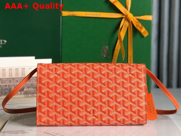 Goyard Monte Carlo PM Clutch in Orange Goyardine Canvas and Clamecy Cowhide Replica