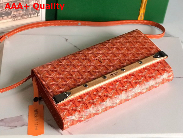 Goyard Monte Carlo PM Clutch in Orange Goyardine Canvas and Clamecy Cowhide Replica