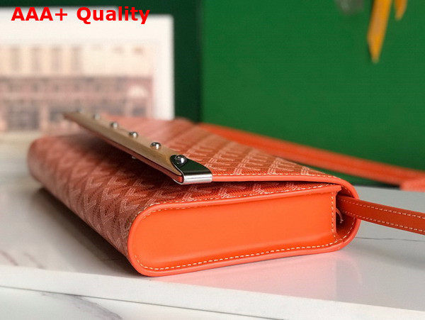 Goyard Monte Carlo PM Clutch in Orange Goyardine Canvas and Clamecy Cowhide Replica