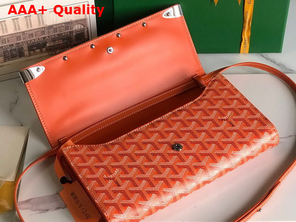 Goyard Monte Carlo PM Clutch in Orange Goyardine Canvas and Clamecy Cowhide Replica